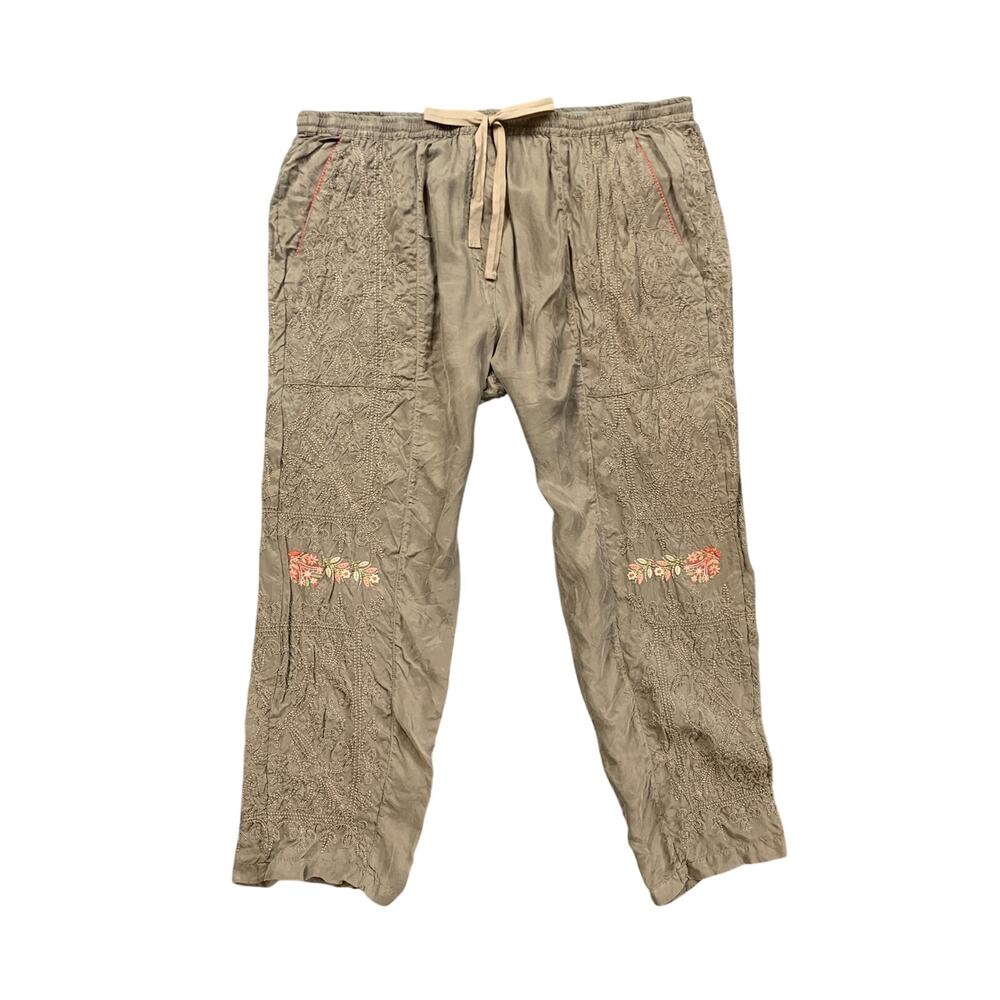 Johnny Was Pants Women XL Extra Large Herb Nora Drawstring Relaxed Pete & Greta
